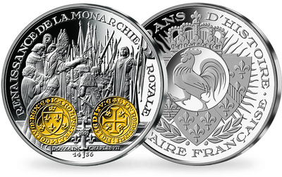 Frappe en argent pur 2000 ans d'histoire monétaire française: «Douzain Charles VII 1436»